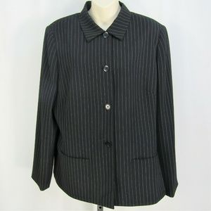 Tahari Arthur S Levine Blazer Black Pinstripe